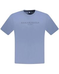 North Sails - Tops ,Blauw ,Katoen Blauw Katoenen T-Shirt - Lyst
