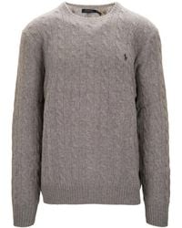 Ralph Lauren - Kabelgebreide Trui Van Wol-Cashmere - Lyst