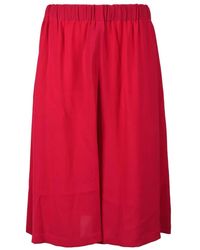 Semicouture - Korte Broeken ,Roze ,Polyester Bermuda - Lyst