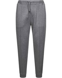 Brunello Cucinelli - Broeken ,Grijs ,Katoen Grijze Elastische Broek Met Ritssluiting - Lyst