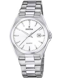 Festina - Accessoires ,Grijs ,Rond Quartz Horloge - Lyst