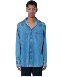 Maison Margiela - Overhemden ,Blauw ,Denim Denim Button-Down Shirt - Lyst
