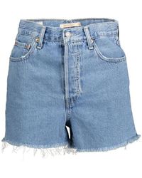 Levi's - Lichtblauwe Katoenen Korte Broek - Lyst