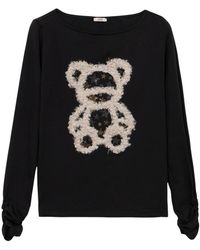 Oltre - Jersey T-Shirt Mit Print Und Applikationen - Lyst