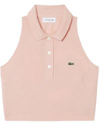 Lacoste - Tops ,Roze ,Katoen L.12.D Slim Fit Mouwloze Polo - Lyst