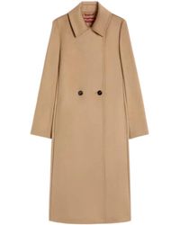 Max Mara - Jassen ,Bruin ,Wol Bcollag Coat - Lyst