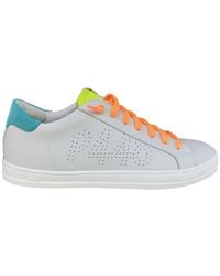 P448 - Schoenen ,Wit ,Leer John 2 Wit Leren Sneaker Met Frisse Contrasten - Lyst
