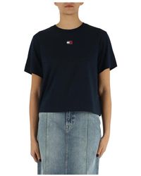 Tommy Hilfiger - T-shirt in misto cotone con ricamo logo frontale - Lyst