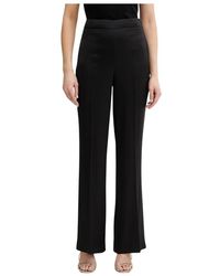 Twinset - Broeken ,Zwart ,Polyester Wijde Broek - Lyst