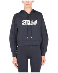 Stella McCartney - Hoodies & Sweatvesten ,Blauw ,Katoen Scuba Sweatshirt Met Logo - Lyst