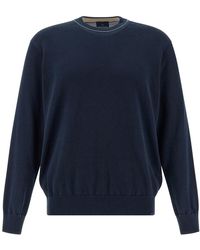 Paul & Shark - Truien & Vesten ,Blauw ,Katoen Girocollo Cotone Piuma - Lyst