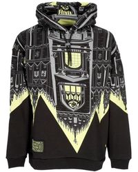 DOLLY NOIRE - Hoodies & Sweatvesten ,Veelkleurig ,Katoen Milan Cathedral Print Hoodie Zwart/Limoen - Lyst