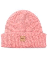 A.P.C. - Accessoires ,Roze ,Wol Bonnet Michelle - Lyst