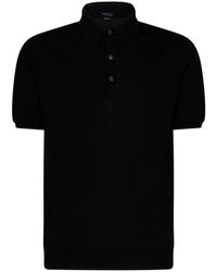 Kiton - T-shirt e polo nere con chiusura a tre bottoni - Lyst
