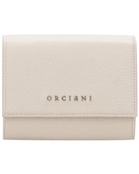 Orciani - Accessoires ,Leer Gegranuleerde Leren Envelop Portemonnee Met Logo - Lyst