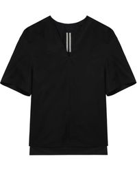 Rick Owens - Tops ,Zwart ,Katoen Casual Zwart T-Shirt Met Korte Mouwen - Lyst
