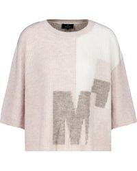 Monari - Truien & Vesten ,Roze ,Ronde Hals Gebreid - Lyst