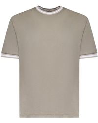 Eleventy - T-Shirt Met Ronde Hals Van Katoen - Lyst