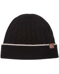 Eleventy - Accessoires ,Zwart ,Kasjmier Gevlochten Cashmere Beanie - Lyst