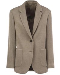 Brunello Cucinelli - Gestreept Single-Breasted Blazer - Lyst