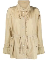 Moncler - Jassen ,Leer Deel Short Parka - Lyst