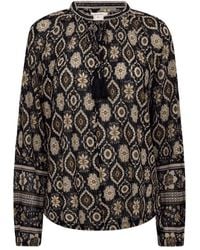 Freequent - Schwarze Nomad Bluse Mit V-Ausschnitt - Lyst