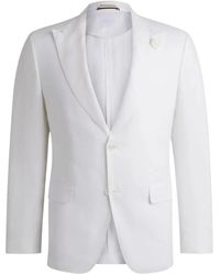 BOSS - Jassen ,Wit ,Katoen Slim-Fit Blazer - Lyst