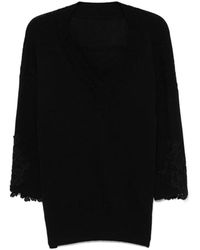 Ermanno Scervino - Schwarzes Blumen Spitzenoberteil - Lyst