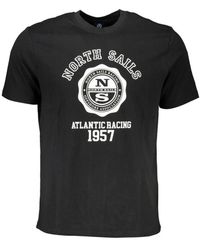 North Sails - Tops ,Zwart ,Katoen Zwart Katoenen Logo Print T-Shirt - Lyst