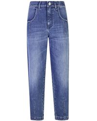 Eleventy - Denim Hose Mit Bundfalten - Lyst