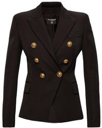 Balmain Double-breasted Blazer - Zwart