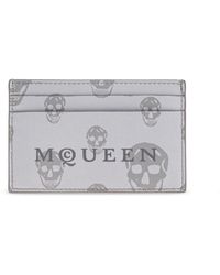 McQueen - Accessoires ,Grijs ,Leer Kaarthouder - Lyst