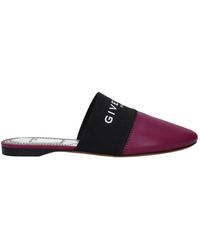Givenchy - Lila Leder Hausschuh Mit Frontlogo - Lyst