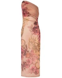 Alberta Ferretti - Einschulterkleid mit Tattoo-Print - Lyst