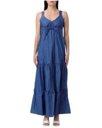 Liu Jo - Elegantes Midikleid Mit V-Ausschnitt - Lyst