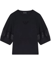 Emporio Armani - Overhemden ,Zwart ,Katoen Af 13318.Uc 001 Jersey Top - Lyst