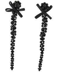 Simone Rocha - Strik Druppel Kristal Oorbellen - Lyst