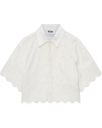 MSGM - Overhemden ,Wit ,Cropped Shirt - Lyst