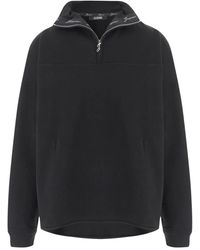 Jacquemus - Hoodies & Sweatvesten ,Zwart ,Katoen Rond Carré Sweatshirt Met Col En Rits - Lyst