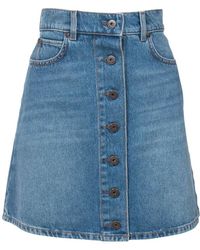 Weekend by Maxmara - Rokken ,Blauw ,Denim Mini Rok Met Denim Details - Lyst