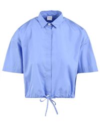 Aspesi - Overhemden ,Blauw ,Katoen Cotton Poplin Shirt - Lyst
