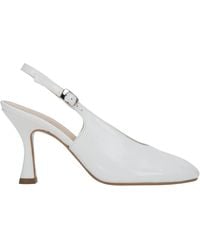 ESTRO - Schoenen ,Wit ,Leer Witte Slingback Pumps Voor Gemaakt Van Echt Italiaans Patentleer - Lyst