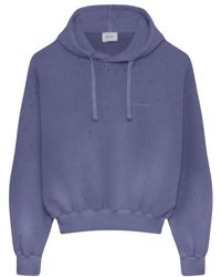 Halfboy - Hoodies & Sweatvesten ,Paars ,Katoen Blauw Fleece Hoodie Pullover - Lyst