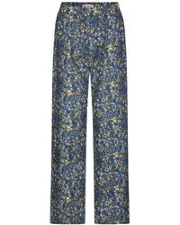 Lolly's Laundry - Broeken ,Veelkleurig ,Katoen Blauwe Elastische Taille Broek Met Zakken - Lyst