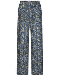 Lolly's Laundry - Broeken ,Veelkleurig ,Katoen Blauwe Elastische Taille Broek Met Zakken - Lyst