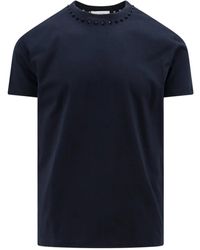 Valentino - Schwarzes untitled studs baumwoll-t-shirt - Lyst