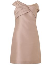 Alberta Ferretti - Kleedjes ,Roze ,Polyester Asymmetrische Korte Jurk - Lyst