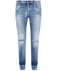 DSquared² - Schmal geschnittene blaue Skater-Jeans - Lyst