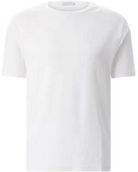 KIEFERMANN - Tops ,Wit ,Katoen T-Shirt Met Ronde Hals - Lyst