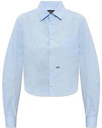 DSquared² - Overhemden ,Blauw ,Katoen Shirt Met Zak - Lyst